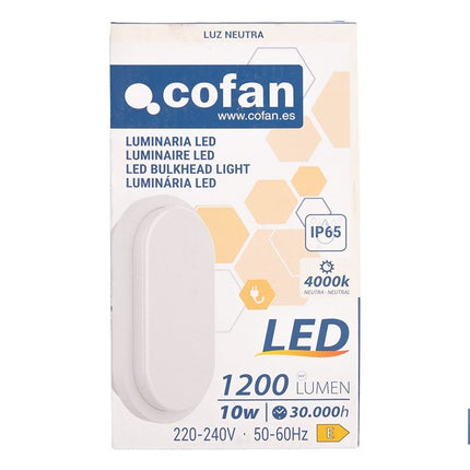 Luminaria LED 10 W 1200 lúmenes con luz neutra 4000 K IP65 | Ahorro de energía y larga duración 30.000 h de vida | Eficiencia energética E