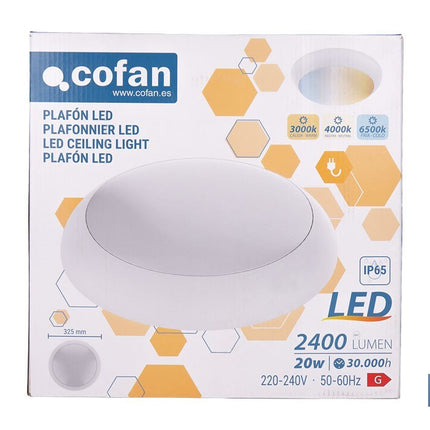 Plafón LED de 20 W y 2400 lúmenes, con 3 CCT ajustables, ahorro de energía y larga duración