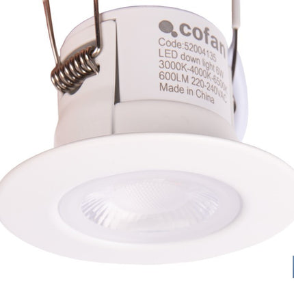 Downlight LED estanco 6 W 600 lúmenes | Con 3 CCT, ahorro de energía y larga duración | IP65 resistente al agua y polvo