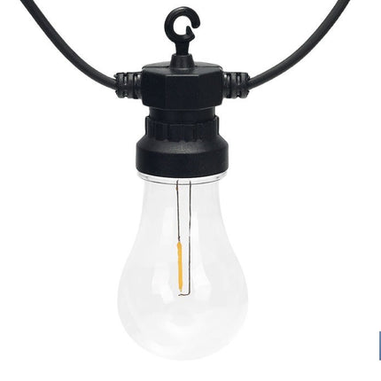 Guirnalda de bombillas LED solares | 10 bombillas A19 con panel solar | Luz cálida 2700 K, batería 120 mAh