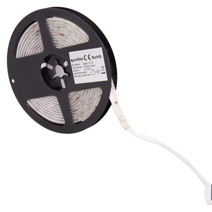 Tira de luz LED con mando a distancia | Iluminación LED RGB 12 V, IP65 con controlador y adaptador | Longitud: 3 metros