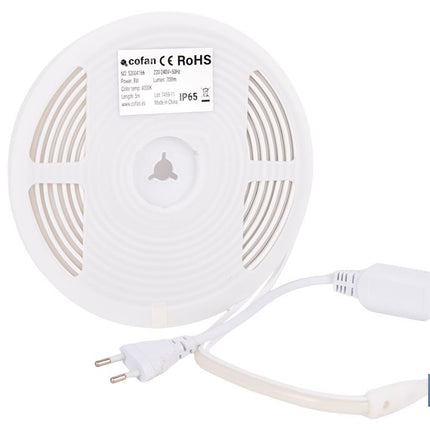 Tira de luz LED neón COB | Impermeable IP65, 8 W, 4000 K, 700 lúmenes | Longitud: 5 metros