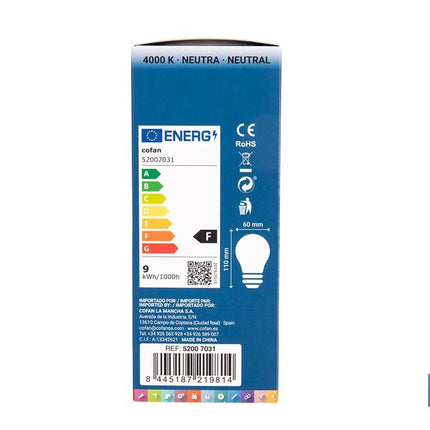 Bombilla Clásica LED con Sensor de Presencia E27 | 8,5 W - 810 lúmenes | 4000 K - luz neutra | Detección 360° <6 m | Ahorro Energético 90% | 20.000 h de Vida
