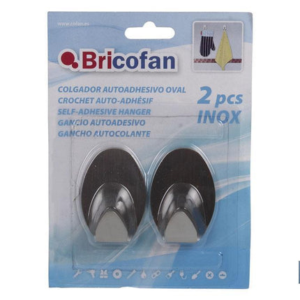 Colgador Auto-Adhesivo Oval Inox Grande
