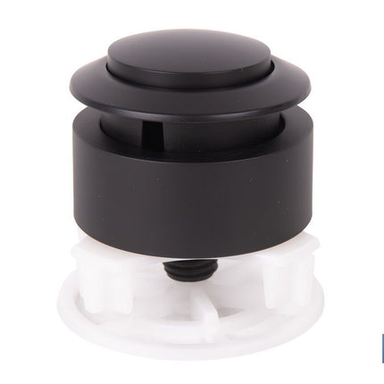 Pulsador de descarga simple para inodoro | Botón interrumpible con acabado negro y ahorro de agua | Compatible con descargador modelo Candaba
