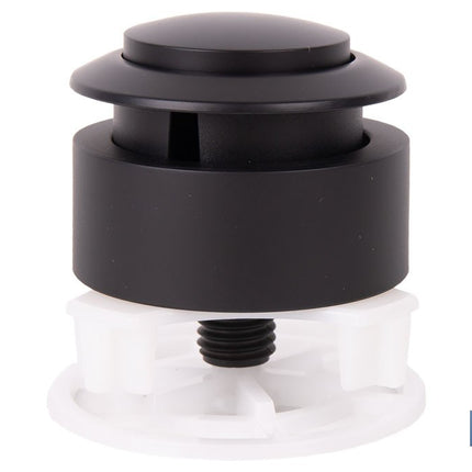 Pulsador de descarga simple para inodoro | Botón interrumpible con acabado negro y ahorro de agua | Compatible con descargador modelo Candaba