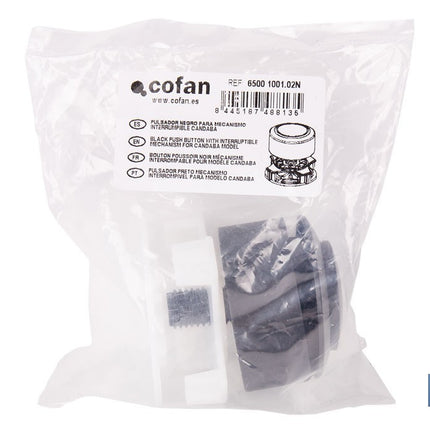 Pulsador de descarga simple para inodoro | Botón interrumpible con acabado negro y ahorro de agua | Compatible con descargador modelo Candaba