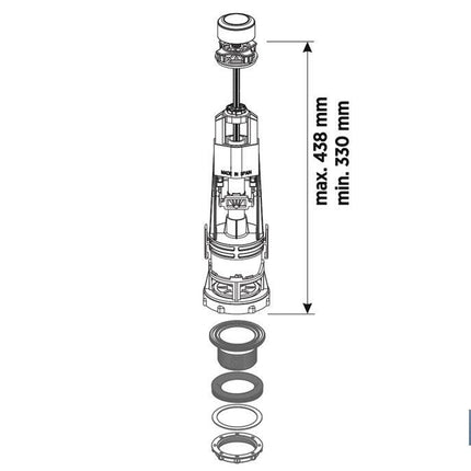 Cofan Descargador para WC | Modelo Candaba | Mecanismo Interrumpible | Descargador Universal