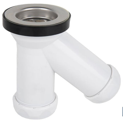 Sifón en Forma de Y | Con Salida de 40 mm | Válvula para Lavabo y Bidé Ø70 | Fabricado en Polipropileno