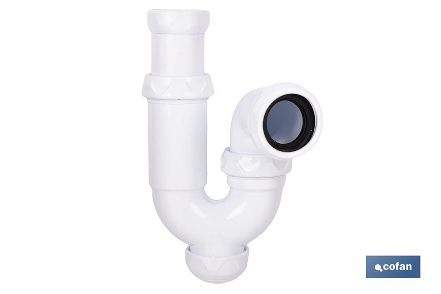 Sifón curvo extensible | Salida ajustable de Ø32-40 mm y racor de 1 1/4 | Flexible y resistente para lavabo