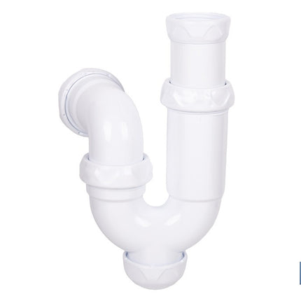 Sifón curvo extensible | Salida ajustable de Ø32-40 mm y racor de 1 1/4 | Flexible y resistente para lavabo