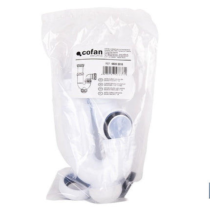 Sifón curvo extensible | Salida ajustable de Ø32-40 mm y racor de 1 1/4 | Flexible y resistente para lavabo