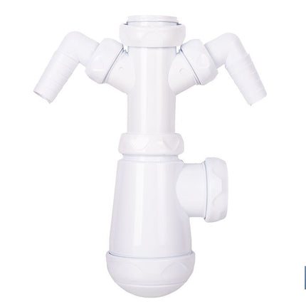 Sifón de botella extensible con 2 tomas auxiliares | Salida horizontal de Ø32-40 mm y racor de 1 1/2 | Adecuado para fregadero
