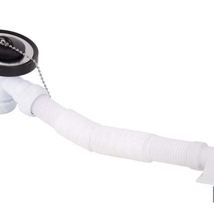 Válvula de fregadero con rebosadero flexible | Racor 1 1/2, válvula 70 mm y salida ajustable Ø32-40 mm