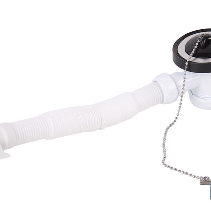 Válvula de fregadero con rebosadero flexible | Racor 1 1/2, válvula 70 mm y salida ajustable Ø32-40 mm
