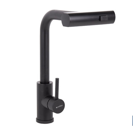 Grifo de cocina negro con 3 funciones y giro 360º | Material: acero inoxidable 304 | Cartucho cerámico de Ø35 mm