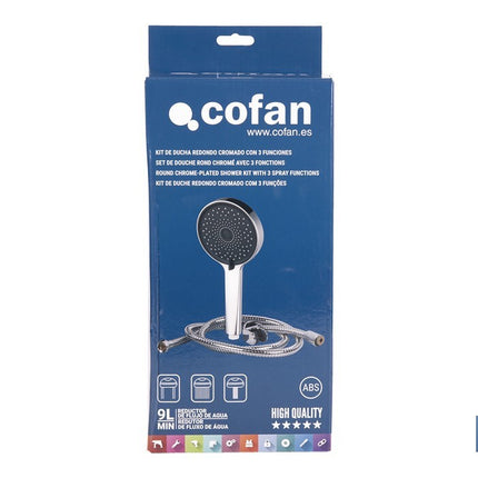 Kit de Ducha: Mango + Flexo + Soporte | Mango con 3 Funciones | Fabricado en ABS cromado