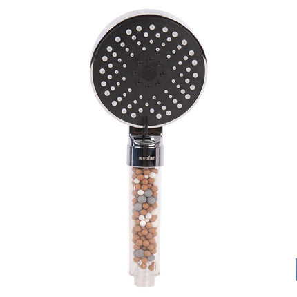 Mango de ducha iónico con esferas minerales de colores | 5 funciones | Material: ABS cromado + PC