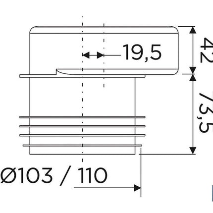 Manguito de Conexión | Excéntrica para Inodoro | Salida de Ø110 mm | Fabricado de EVA