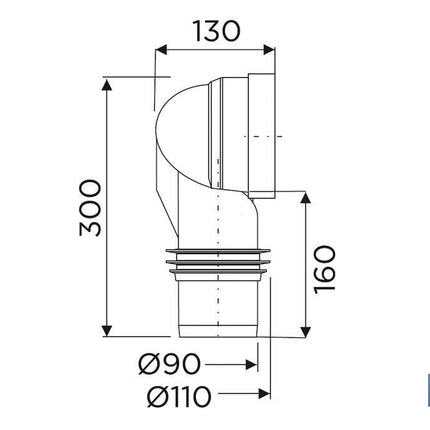 Manguito de Conexión | Manguito Acodado 90° para Inodoro | Incluye Goma Labiada Ø110 mm | Fabricado en Polipropileno