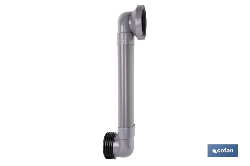 Manguito horizontal ajustable para inodoro | Salida horizontal de Ø90-110 mm y entrada de Ø90 mm | Manguito extensible 170-490 mm