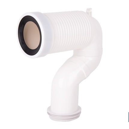Manguito de conexión acodado excéntrico 45° | Conexión recortable con goma labiada | Compatible con tuberías de evacuación de Ø90 y Ø110 mm