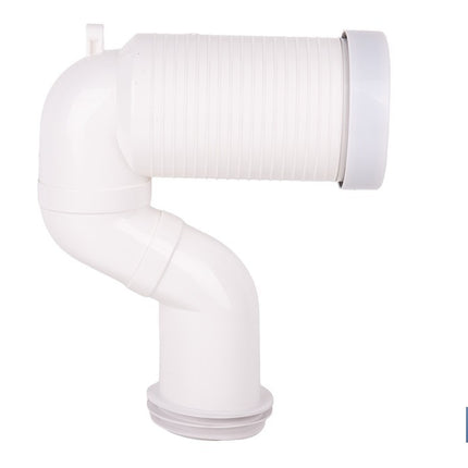 Manguito de conexión acodado excéntrico 45° | Conexión recortable con goma labiada | Compatible con tuberías de evacuación de Ø90 y Ø110 mm