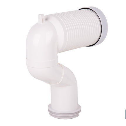 Manguito de conexión acodado excéntrico 45° | Conexión recortable con goma labiada | Compatible con tuberías de evacuación de Ø90 y Ø110 mm