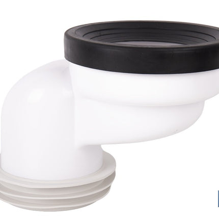 Manguito súper excéntrico para inodoro con junta de goma | Compatible con tuberías de Ø90 y Ø110 mm
