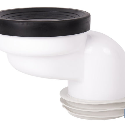 Manguito súper excéntrico para inodoro con junta de goma | Compatible con tuberías de Ø90 y Ø110 mm