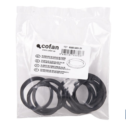 Bolsa de 10 gomas para válvula click-clack | Junta de caucho para cierre hermético | Medidas: Ø31-37 mm