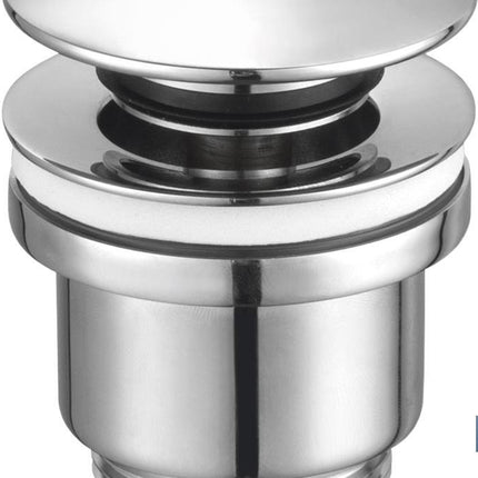 Válvula Click-Clack | Fabricada en Latón Cromado | Rosca 1 1/4 | Incluye Tapón Grande de Ø63 mm