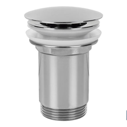 Válvula Click-Clack Larga | Fabricada en Latón Cromado |Rosca 1 1/4 | Incluye Tapón cromado grande de Ø63 mm