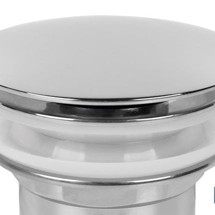 Válvula Click-Clack Larga | Fabricada en Latón Cromado |Rosca 1 1/4 | Incluye Tapón cromado grande de Ø63 mm