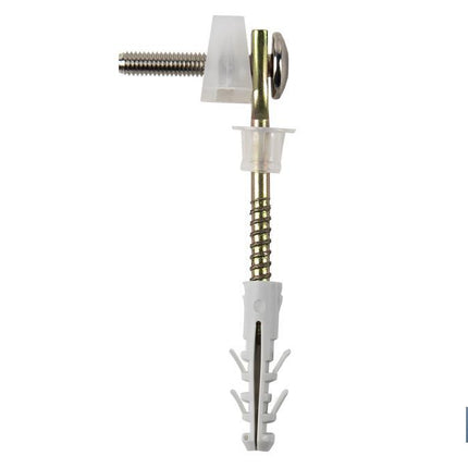Conjunto de Tornillos Horizontales | Fijación para el Inodoro | M5 x 75 | Compuesto de Dos Tornillos, Tapones y Tacos