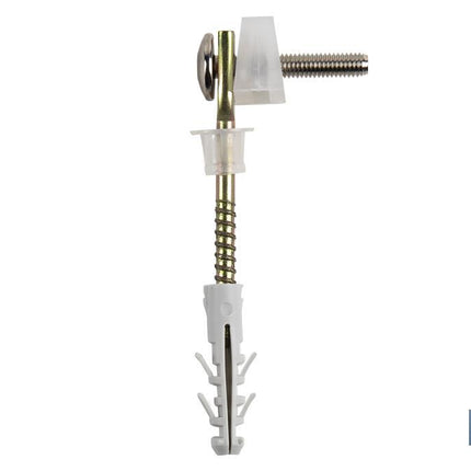 Conjunto de Tornillos Horizontales | Fijación para el Inodoro | M5 x 75 | Compuesto de Dos Tornillos, Tapones y Tacos