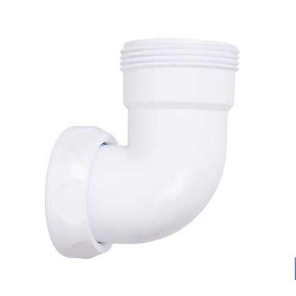 Codo rosca 1 1/2 con valona y tuerca loca | Adecuado para lavabos y fregaderos | Compatible con sifones estándar 1 1/2