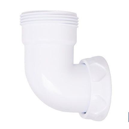 Codo rosca 1 1/2 con valona y tuerca loca | Adecuado para lavabos y fregaderos | Compatible con sifones estándar 1 1/2