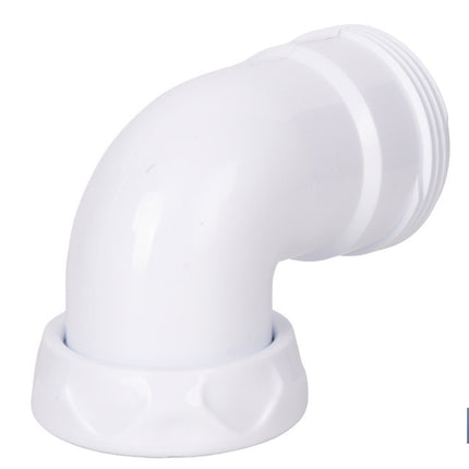 Codo rosca 1 1/2 con valona y tuerca loca | Adecuado para lavabos y fregaderos | Compatible con sifones estándar 1 1/2