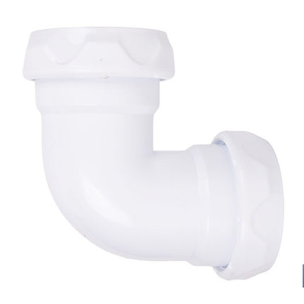 Codo con doble entrada roscada 1 1/2 | Incluye junta reductora cónica | Compatible con tuberías de Ø32 y Ø40 mm | Adecuado para lavabos y fregaderos