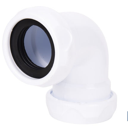 Codo con doble entrada roscada 1 1/2 | Incluye junta reductora cónica | Compatible con tuberías de Ø32 y Ø40 mm | Adecuado para lavabos y fregaderos