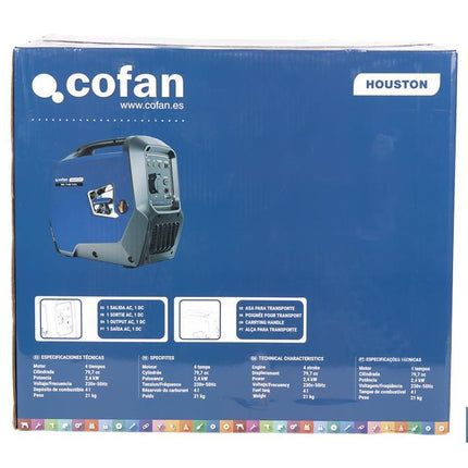 Generador inverter de gasolina de 79,7 cc | Motor de 4 tiempos OHV | Generador inverter portátil | Máxima potencia: 2 kVA