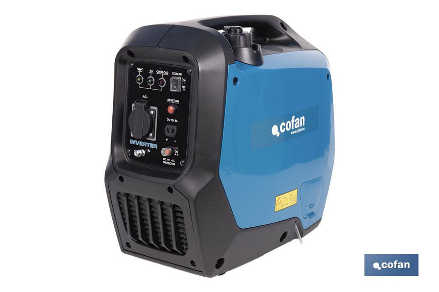 REACONDICIONADO - Generador inverter de gasolina de 79,7 cc | Motor de 4 tiempos OHV | Generador inverter portátil | Máxima potencia: 2 kVA