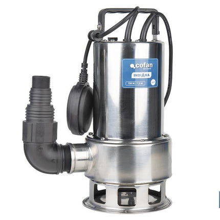Electrobomba sumergible para aguas sucias | Potencia: 750 W | Caudal máximo: 13000l/h | 7 m de inmersión | Interruptor de flotador