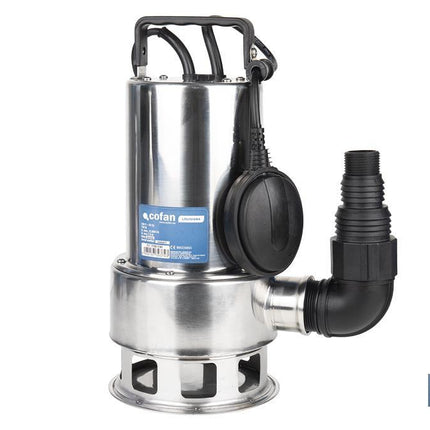 Electrobomba sumergible para aguas sucias | Potencia: 750 W | Caudal máximo: 13000l/h | 7 m de inmersión | Interruptor de flotador