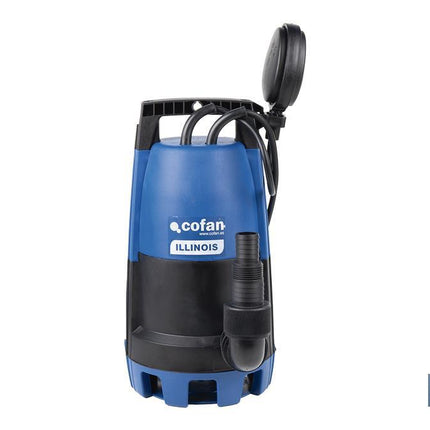 Electrobomba sumergible para aguas sucias y limpias | Potencia: 900 W | Caudal máximo: 18000 l/h | 7 m de inmersión | Interruptor de flotador