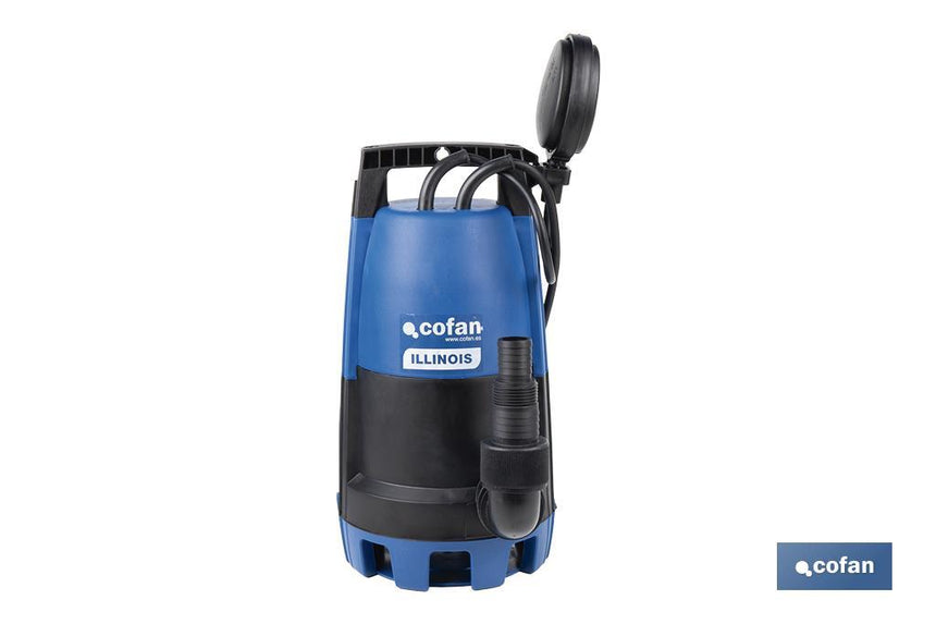 Electrobomba sumergible para aguas sucias y limpias | Potencia: 900 W | Caudal máximo: 18000 l/h | 7 m de inmersión | Interruptor de flotador