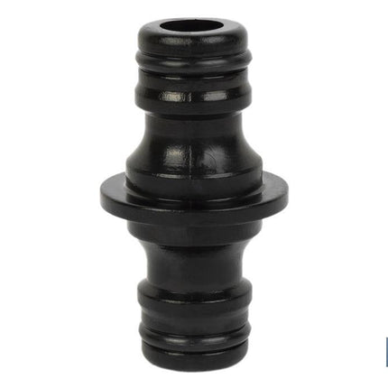 Conector doble para mangueras de jardín | Rosca macho para empalmes | Polietileno | Rápido de instalar