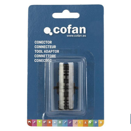 Conector doble para mangueras de jardín | Rosca macho para empalmes | Polietileno | Rápido de instalar