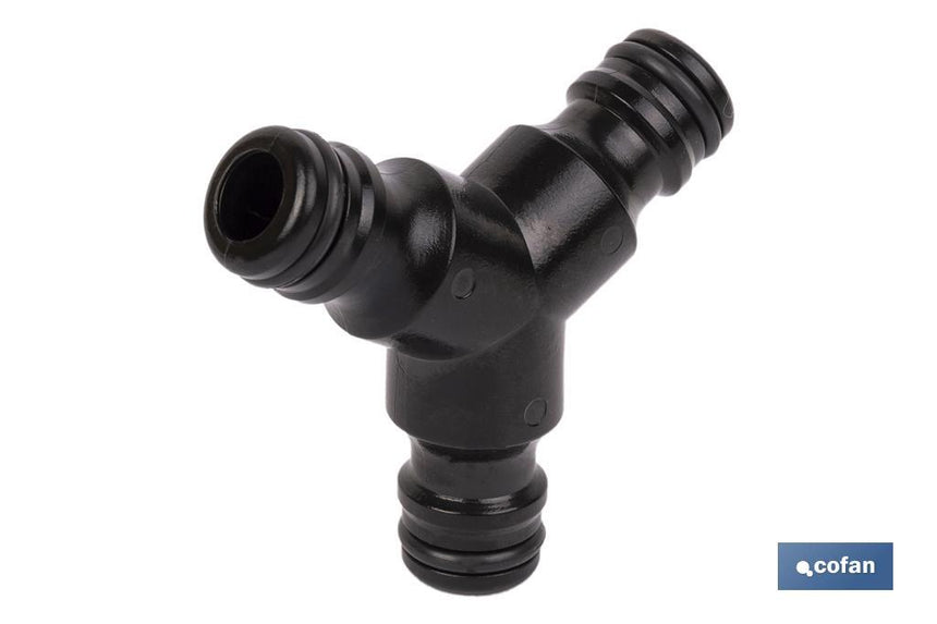 Conector triple en forma 'Y' para mangueras de jardín | Rosca macho para empalmes | Ideal para jardinería y agricultura
